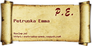 Petruska Emma névjegykártya